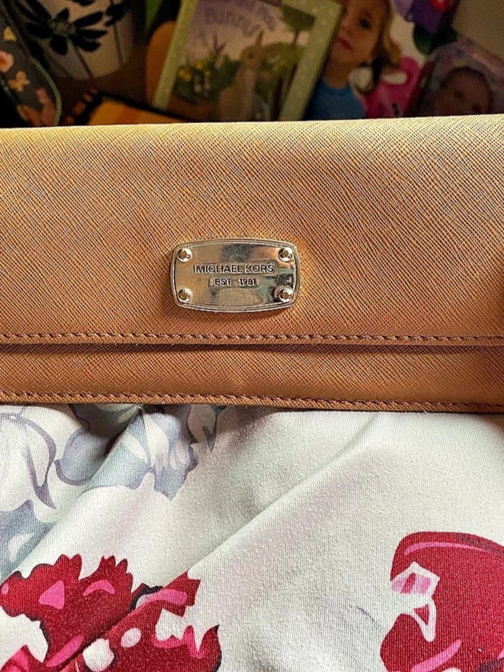 Michael Kors Jet Set Travel Saffiano Leather Flap Wallet Brown